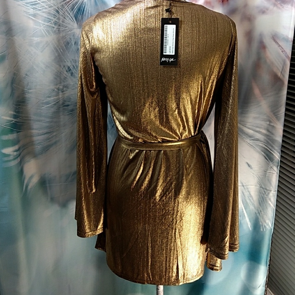 Nasty Gal Wrap Shimmer Dress - Picture 7 of 9